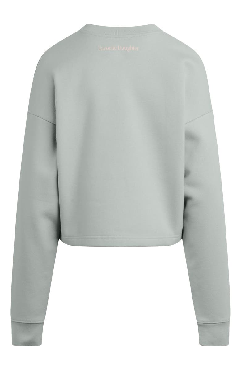 Favorite Daughter Mom's Favorite French Terry Crop Graphic Sweatshirt, Alternate, color, Light Sage/ White
