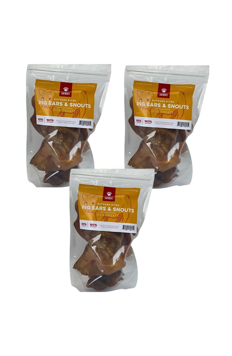 Scout & Zoe's Pig Ears & Snouts, 3 Packs, 4oz Bags, Dog Treats, Crunchy Butcher, Alternate, color, Multicolored