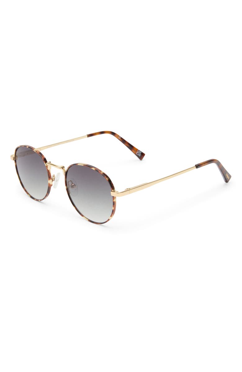 Le Specs Lost Legacy 51mm Gradient Round Sunglasses, Alternate, color, Gold / Tort/ Khaki Grad
