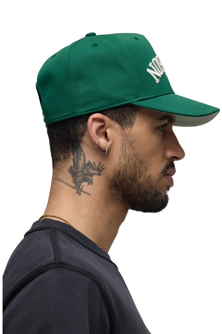 Embroidered Reverse Logo Snapback Baseball Hat, Alternate, color, BLACK FOREST