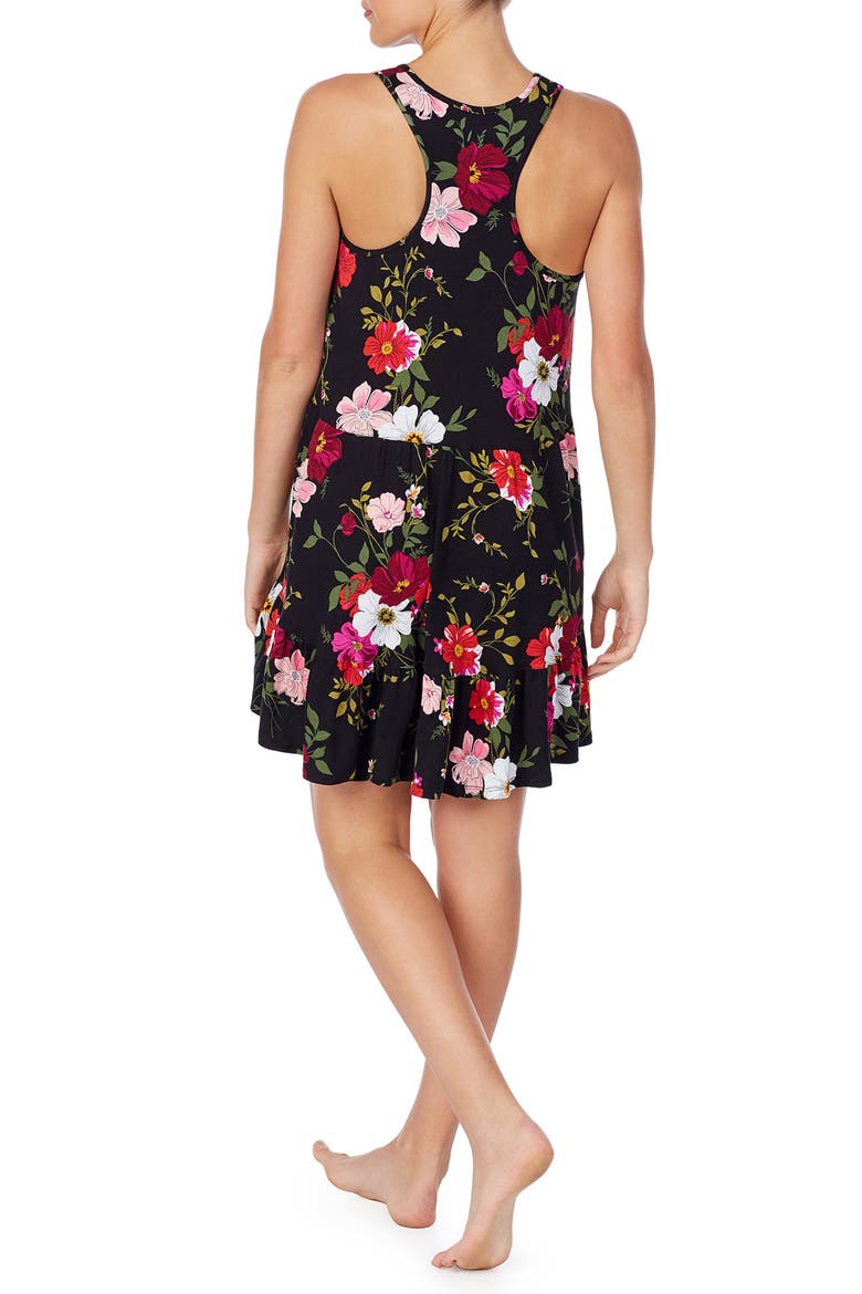 Room Service Print Chemise, Alternate, color, BLACK FLORAL