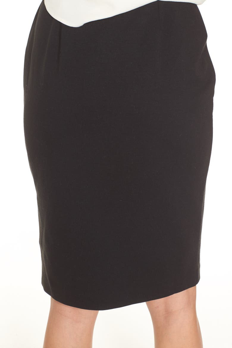 Stretch Ponte Pencil Skirt, Alternate, color, BLACK