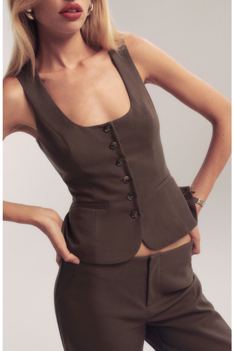 Delanie Crop Vest, Main, color, BROWN