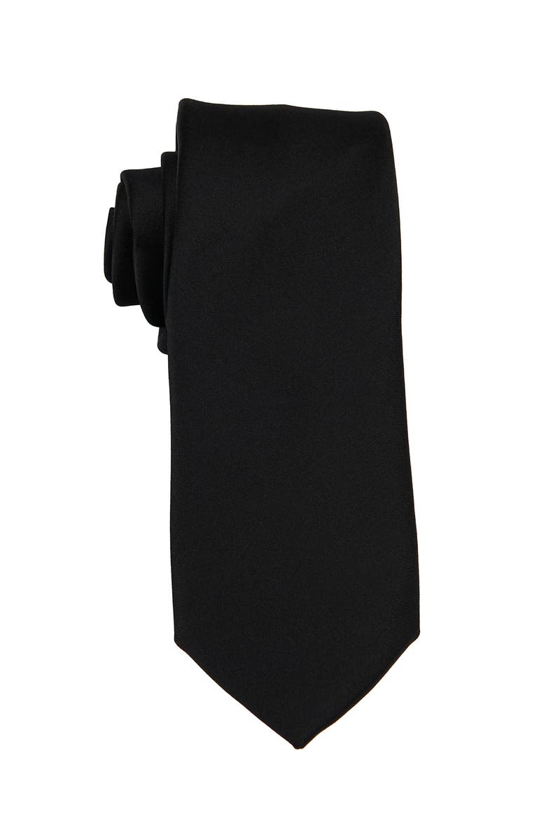 Brooklyn Brigade Men's Solid Satin Tie, Main, color, Black