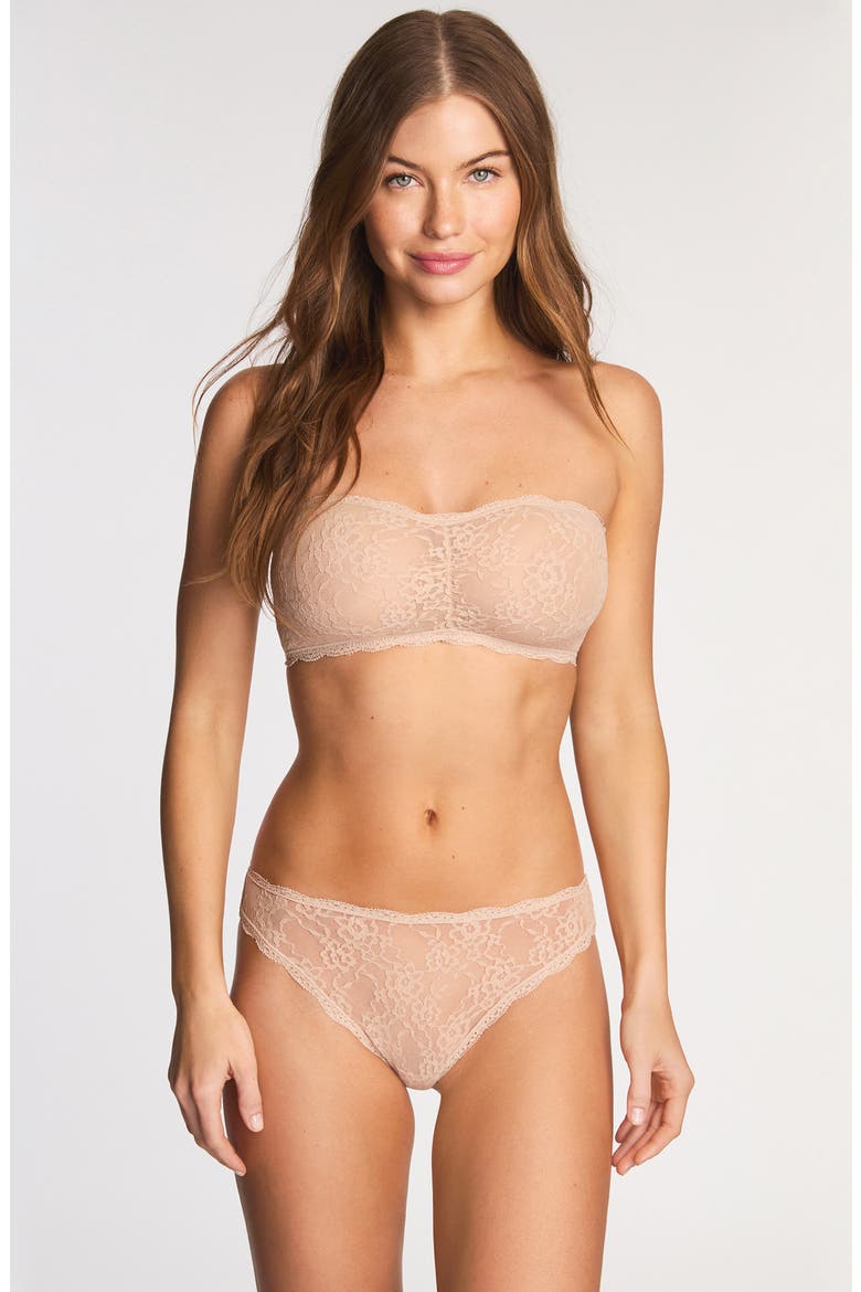 Effortlessly Strapless Lace Bandeau Bra, Alternate, color, AU NATURAL