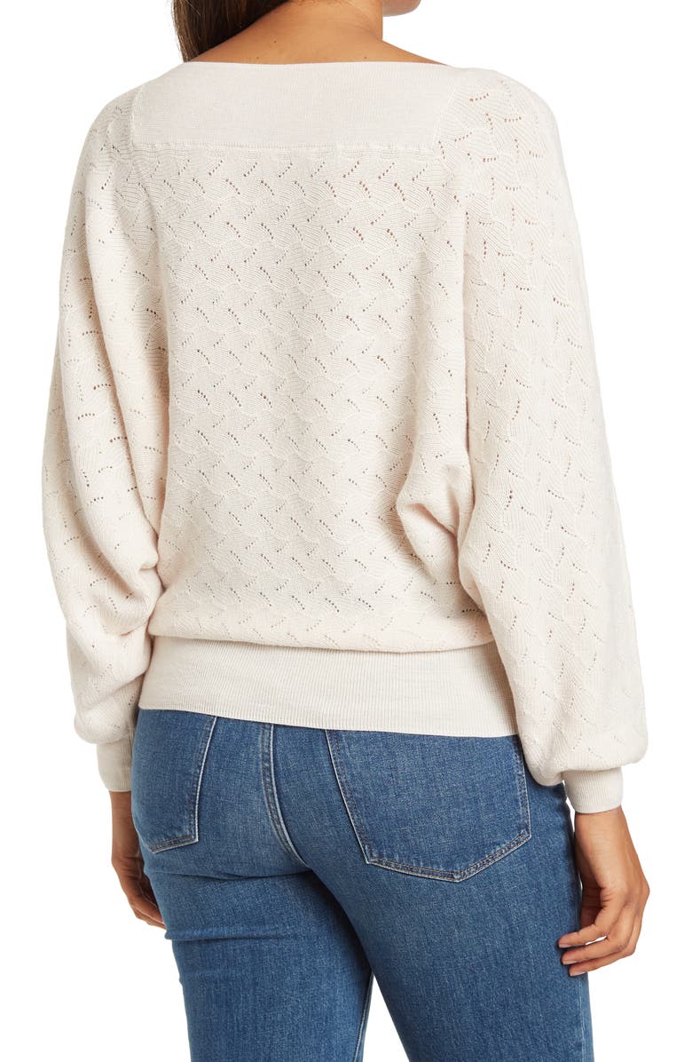 Trina Turk Halima Blouson Sleeve Merino Wool Sweater, Alternate, color, 