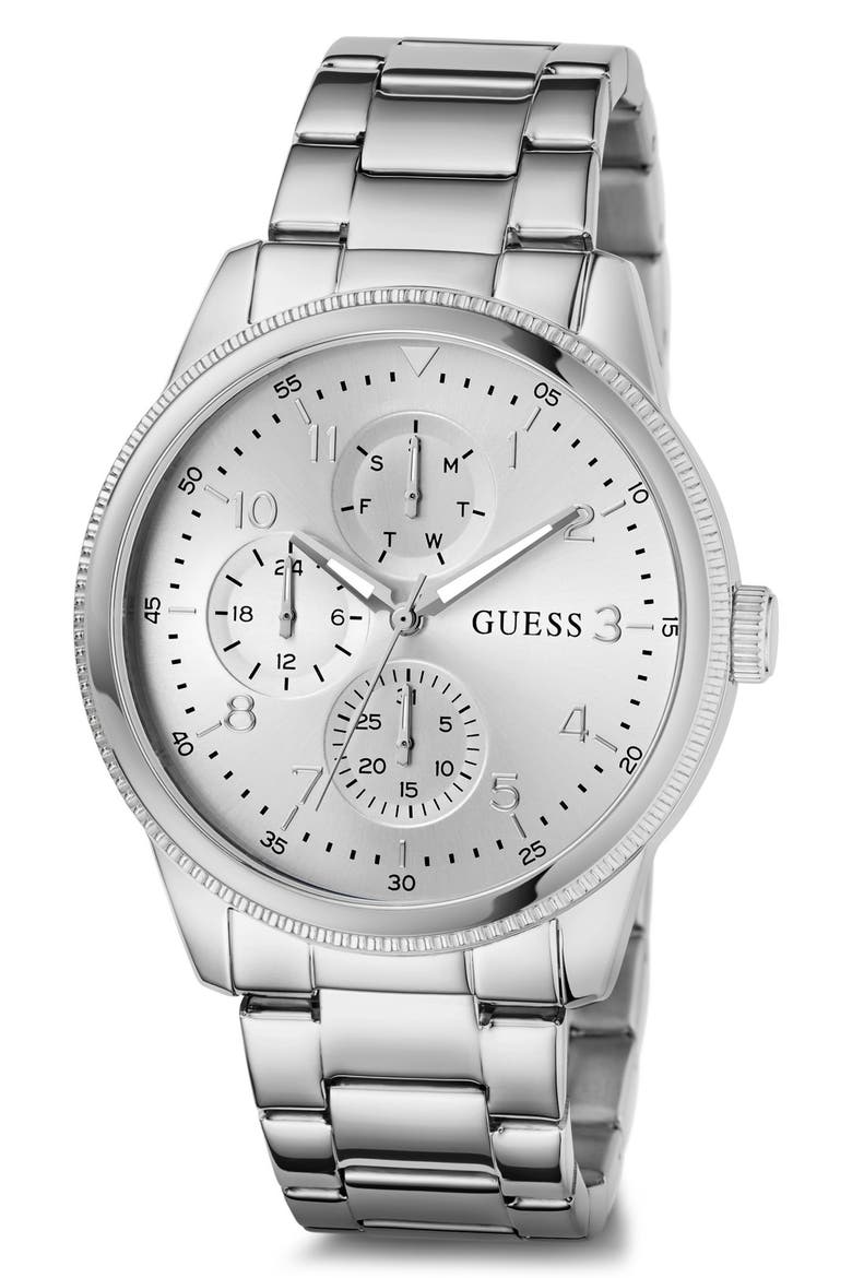 Parker Multifunction Bracelet Watch, 44mm, Alternate, color, SILVER