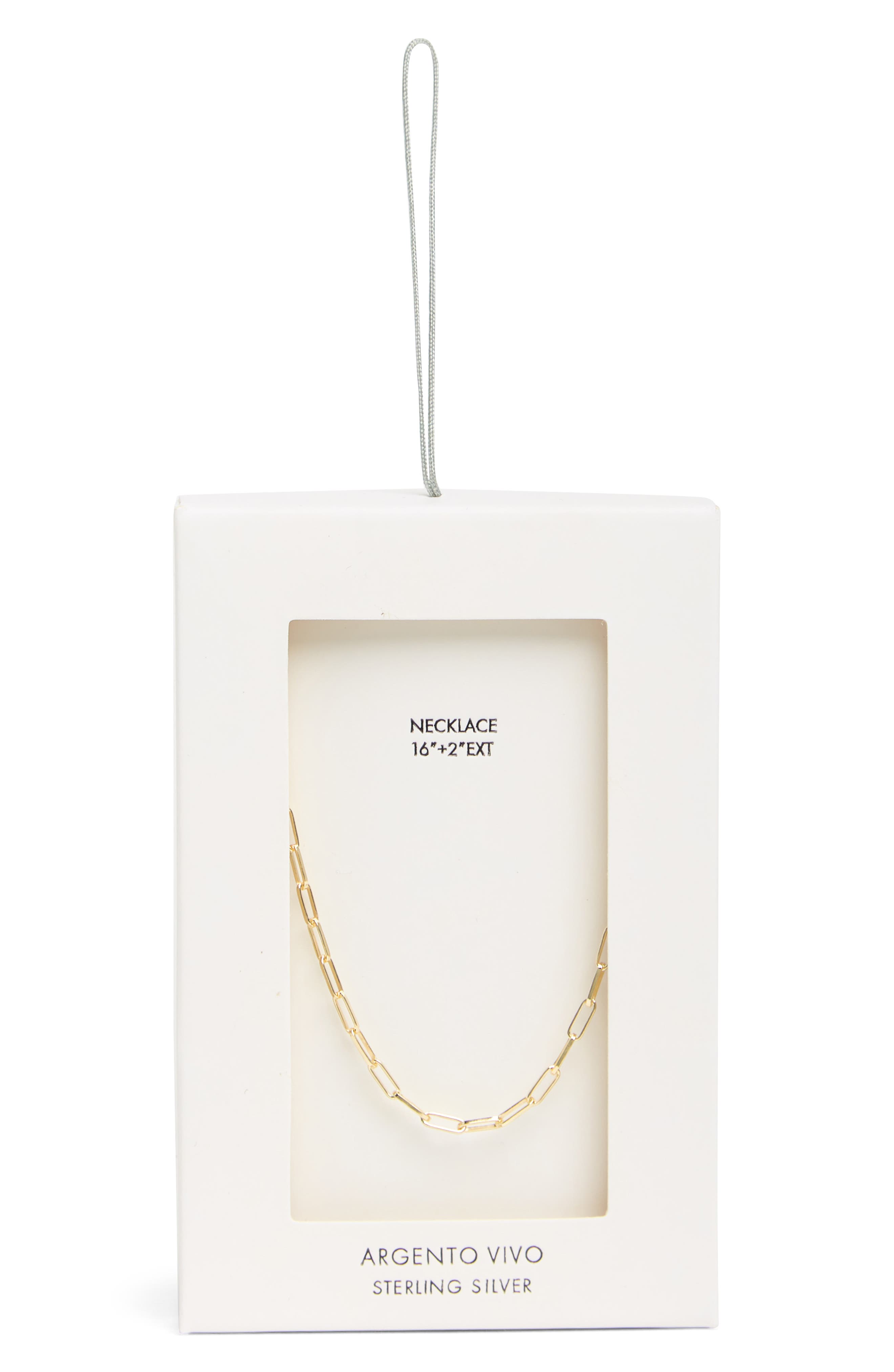 Argento Vivo Sterling Silver Goldtone Stainless Steel Paperclip Necklace
