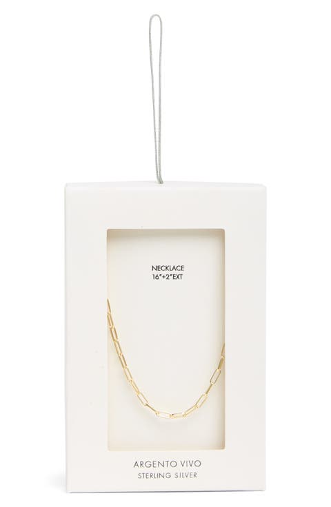 Goldtone Stainless Steel Paperclip Necklace