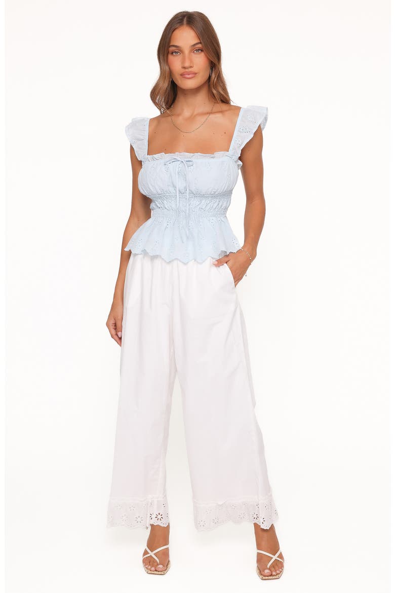 Melissa Cotton Peplum Top, Alternate, color, PALE BLUE