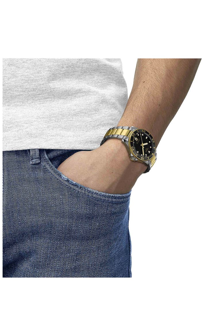 Seastar 1000 Bracelet Watch, 40mm, Alternate, color, BLACK