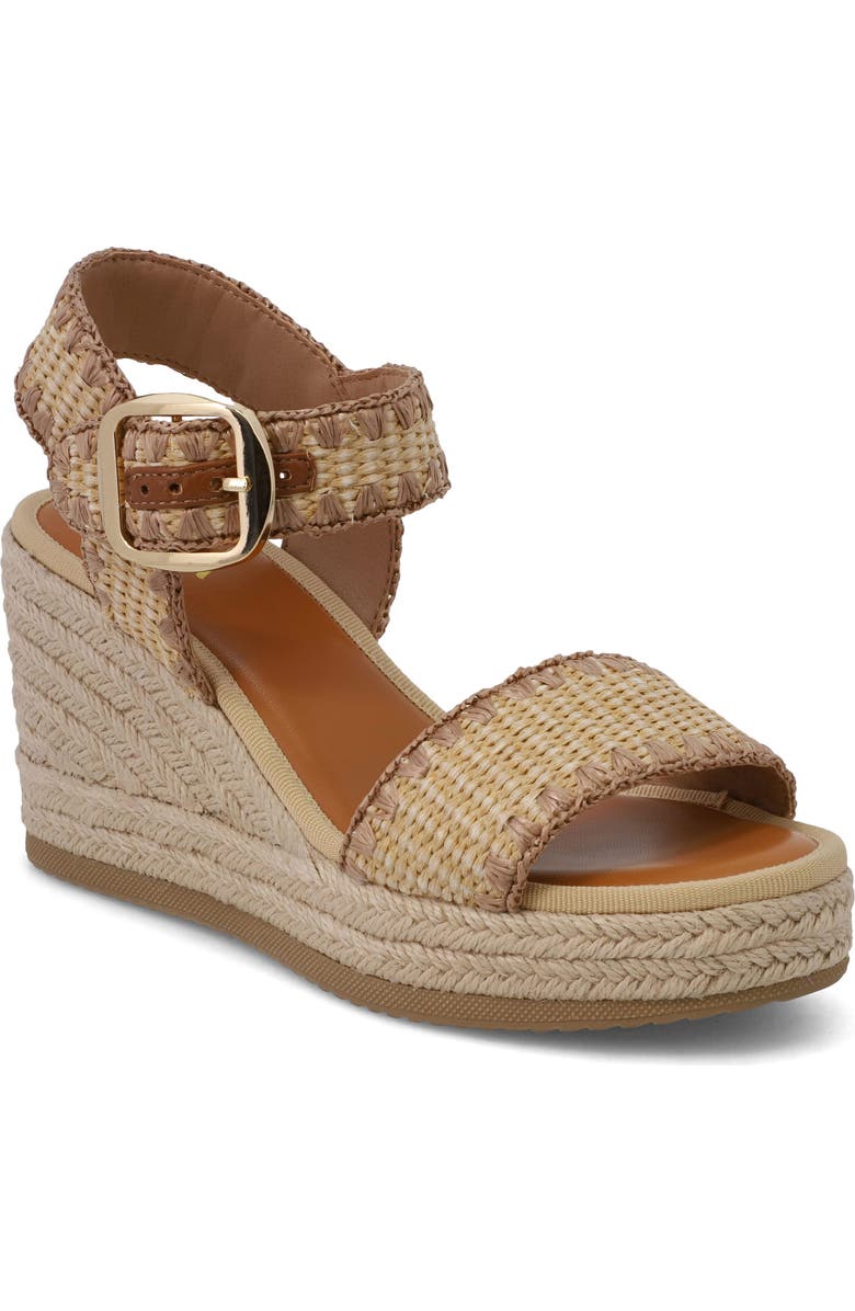 MIA Beverlee Platform Wedge Sandal, Main, color, Natural/ Cognac