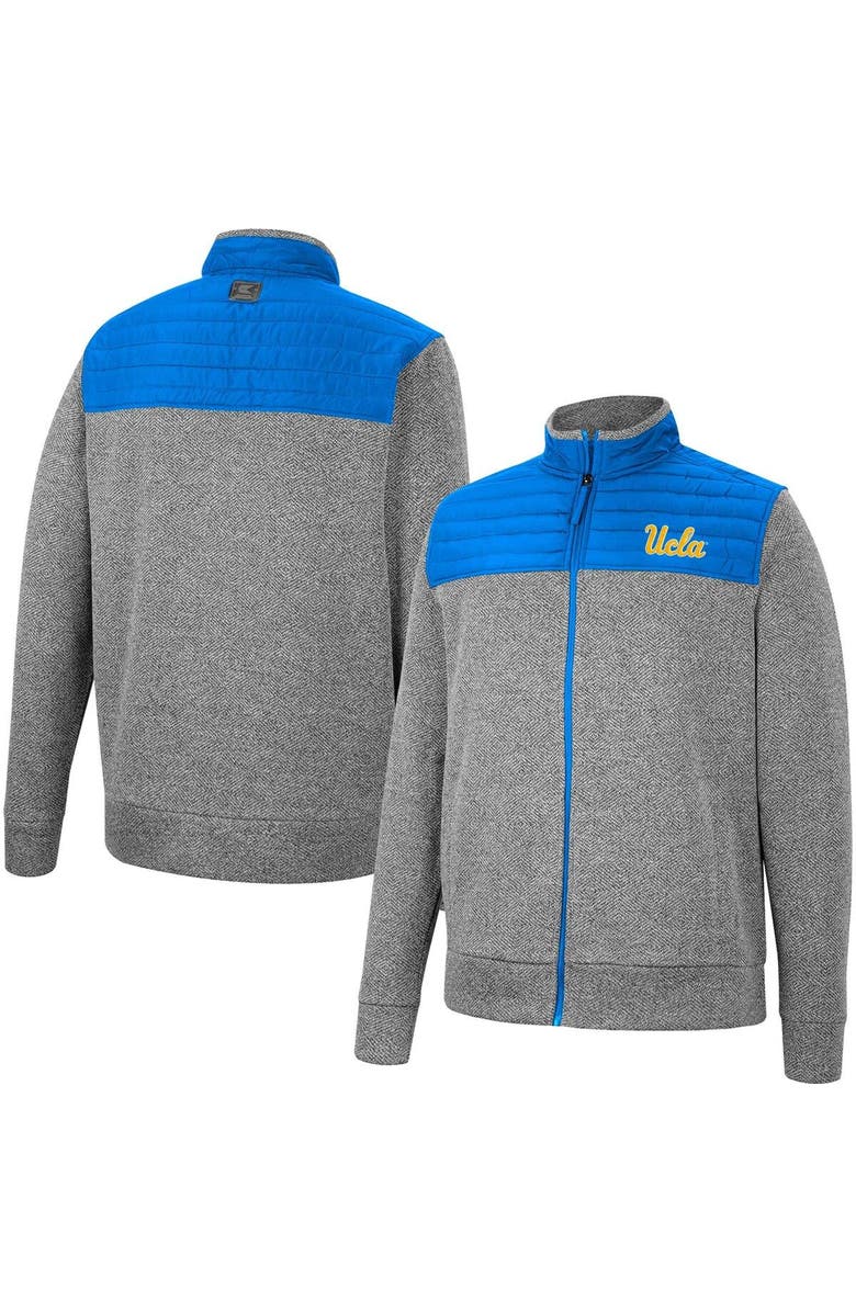 COLOSSEUM Men's Colosseum Charcoal/Blue UCLA Bruins Putter Herringbone Full-Zip Jacket, Main, color, Charcoal
