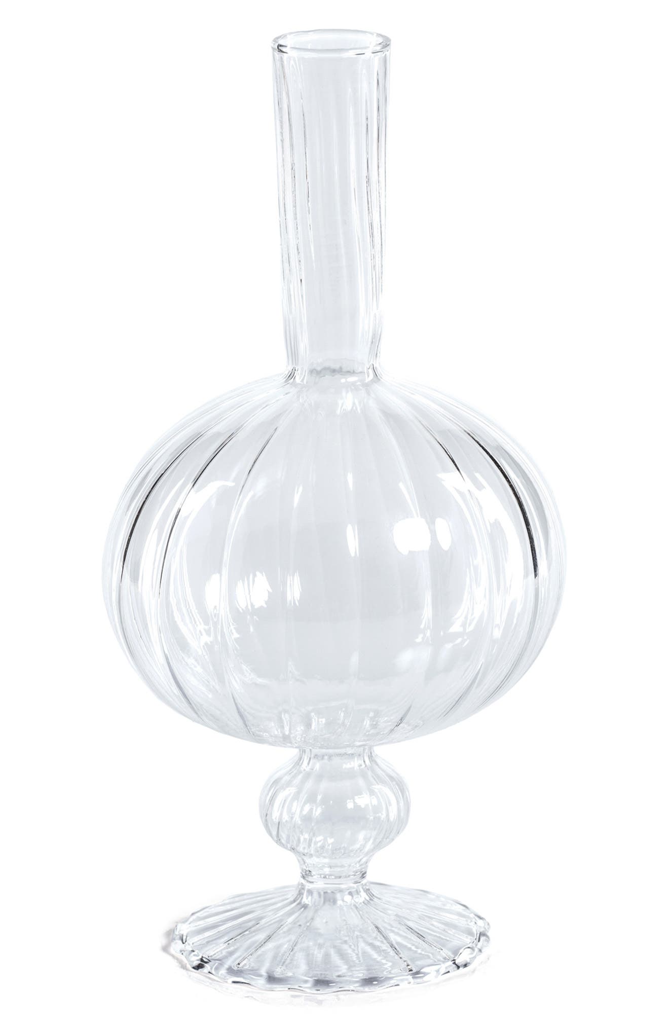 Zodax Vellum Spiral Footed Glass Vase