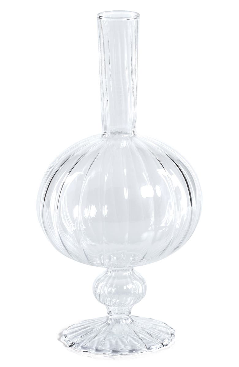 Zodax Vellum Spiral Footed Glass Vase, Main, color, Clear