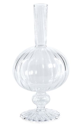 Zodax Vellum Spiral Footed Glass Vase In Transparent