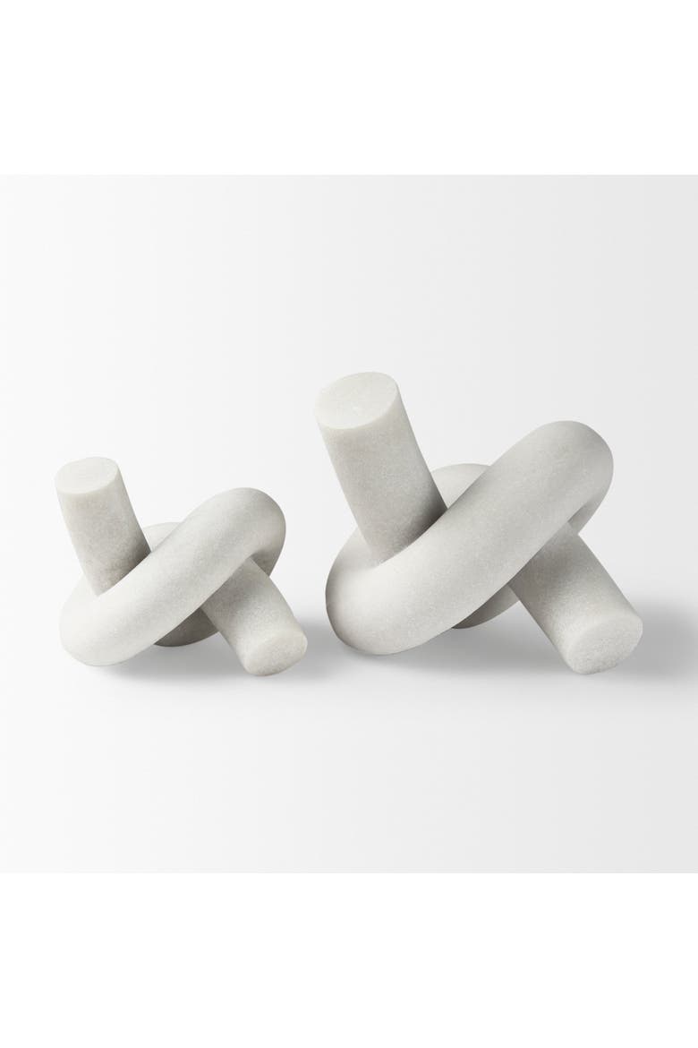 Otto Resin Knot Sculpture Decorative Object, Alternate, color, White