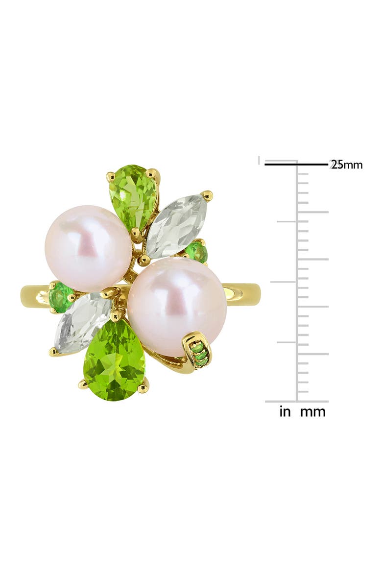 Pearl & Gemstone Cluster Ring, Alternate, color, GREEN