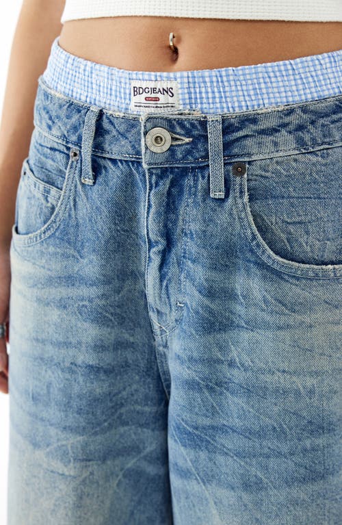 Shop Bdg Urban Outfitters Boxer Waistband Wide Leg Jeans In Light Vintage