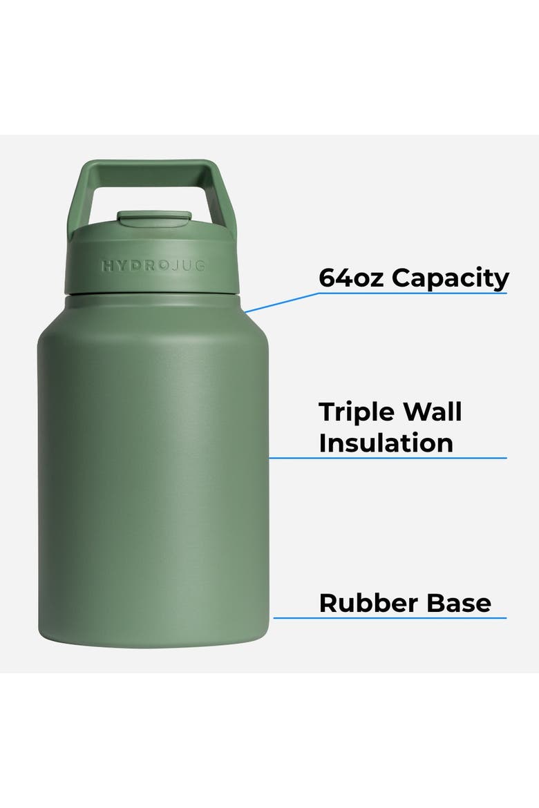 Sport Half Gallon Water Bottle with Straw 64oz, Leakproof Insulated Tumbler for Gym or Outdoor, Alternate, color, Pink Sand