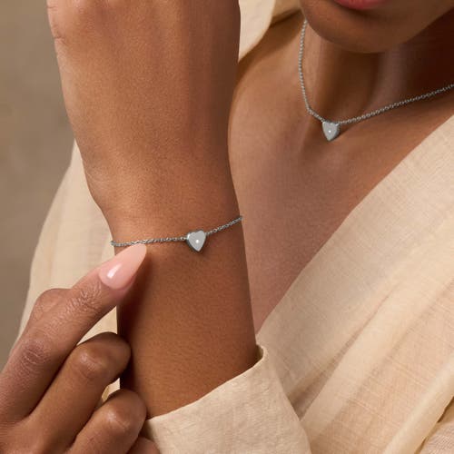 Karma And Luck Graceful Love Diamond Heart Charm Silver Bracelet