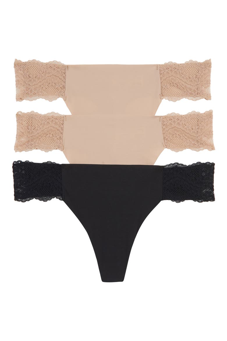 b.bare Assorted 3-Pack Thong, Main, color, NIGHT/ 2 AU NAT