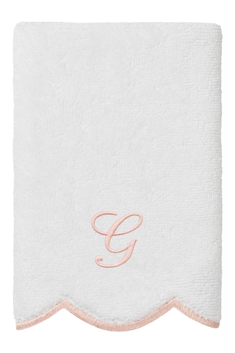 Scalloped 3-Piece Personalized Towel Set, Alternate, color, WHITE/ PINK G