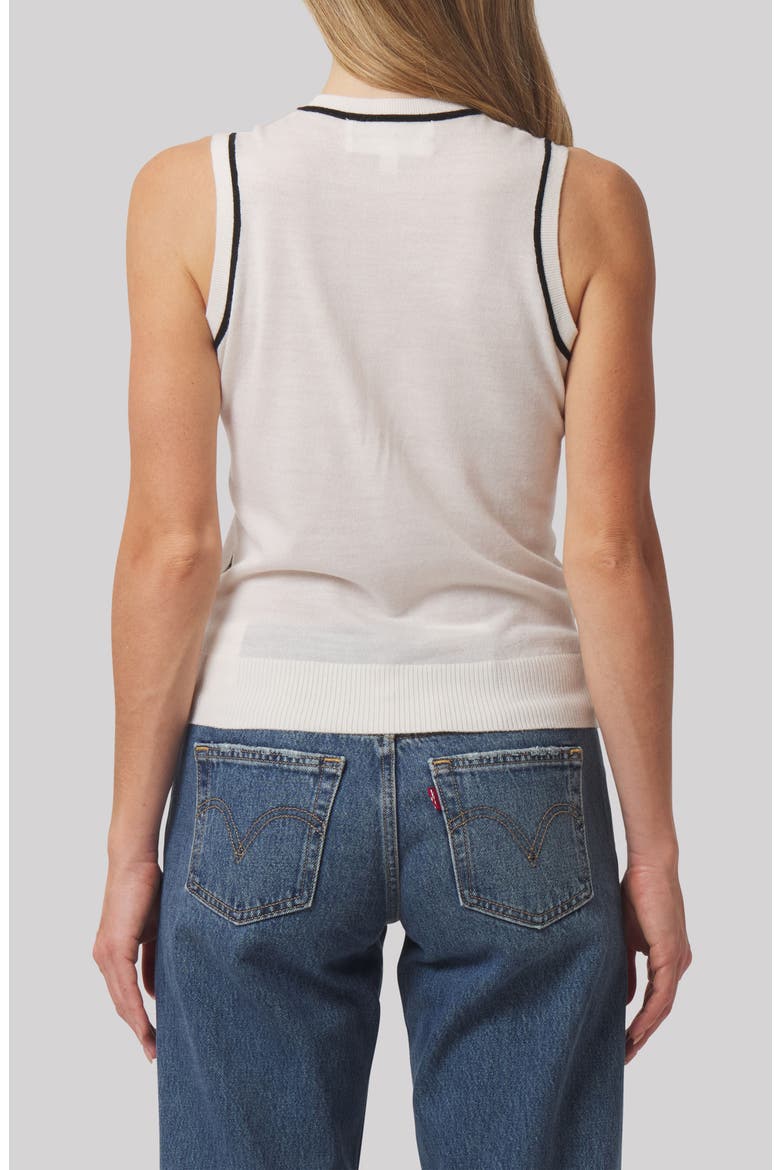 Lauren Performance Wool Vest, Alternate, color, ANTIQUE WHITE/ BLACK