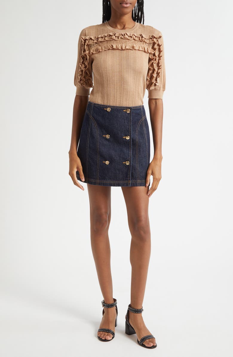 Ulla Johnson The Clara Denim Miniskirt, Alternate, color, Tigris