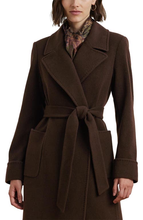 Ralph Lauren Women's Wool-blend Belted Wrap Coat In Brown
