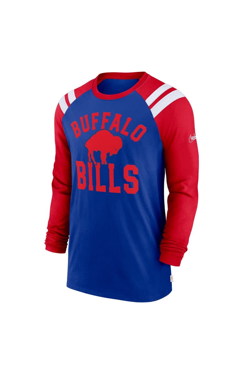 Nike Men's Nike Royal/Red Buffalo Bills Classic Arc Raglan Tri-Blend Long Sleeve T-Shirt, Alternate, color,