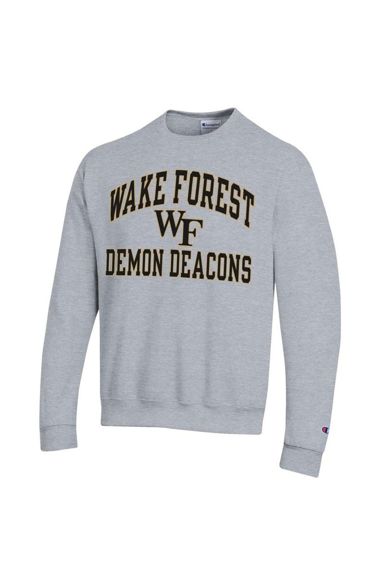 Champion Men's Champion Heather Gray Wake Forest Demon Deacons High Motor Pullover Sweatshirt, Alternate, color,