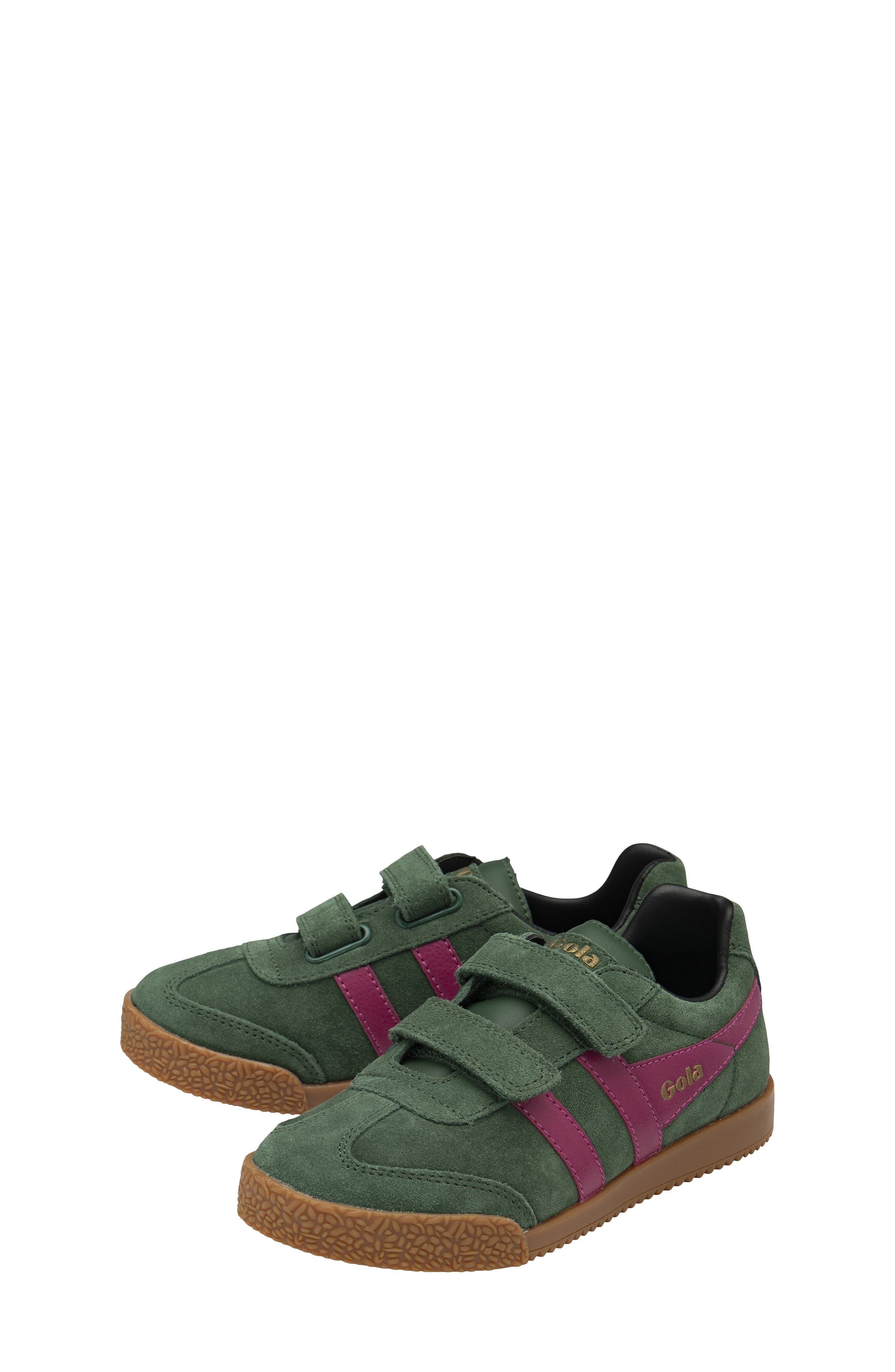 Kids' Harrier Strap Sneaker, Alternate, color, EVERGREEN/ FUCHSIA/ BLACK