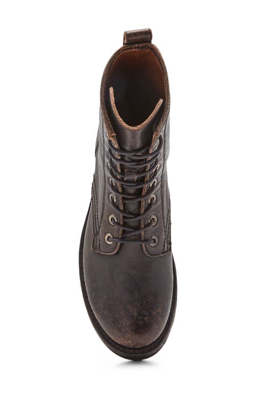 Frye Veronica Leather Combat Boot In Black Black