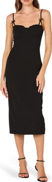 ASTR the Label Bow Strap Midi Dress