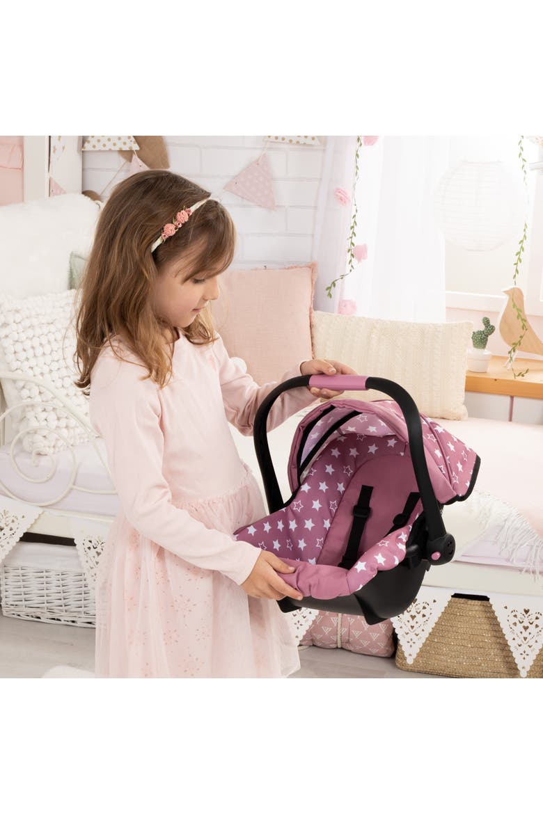 Doll Deluxe Car Seat, Portable Travel Carrier For Dolls Up To 18 Inches, Kid 3+, Alternate, color, Multicolored