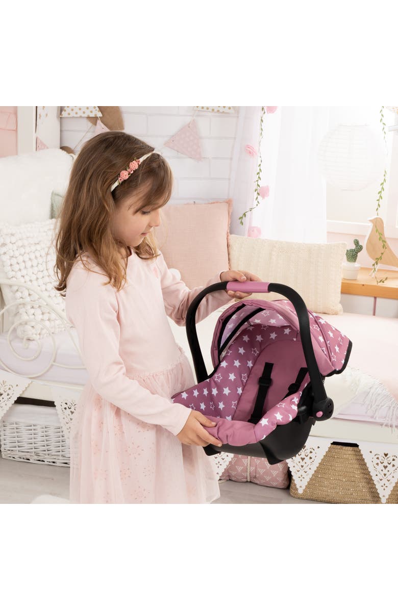Bayer Design Doll Deluxe Car Seat, Portable Travel Carrier For Dolls Up To 18 Inches, Kid 3+, Alternate, color, Multicolored