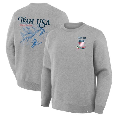 Men's Fanatics Heather Gray Team USA Milano Cortina 2026 Winter Olympics Skiing Sweatshirt
