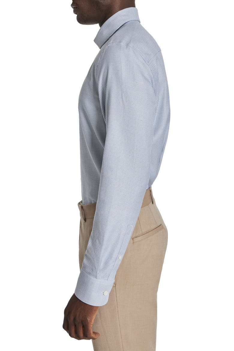 Grosvenor Basket Weave Dress Shirt, Alternate, color, NAVY