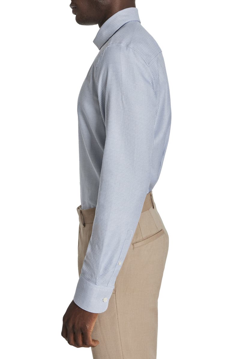 Jack Victor Grosvenor Basket Weave Dress Shirt, Alternate, color, Navy