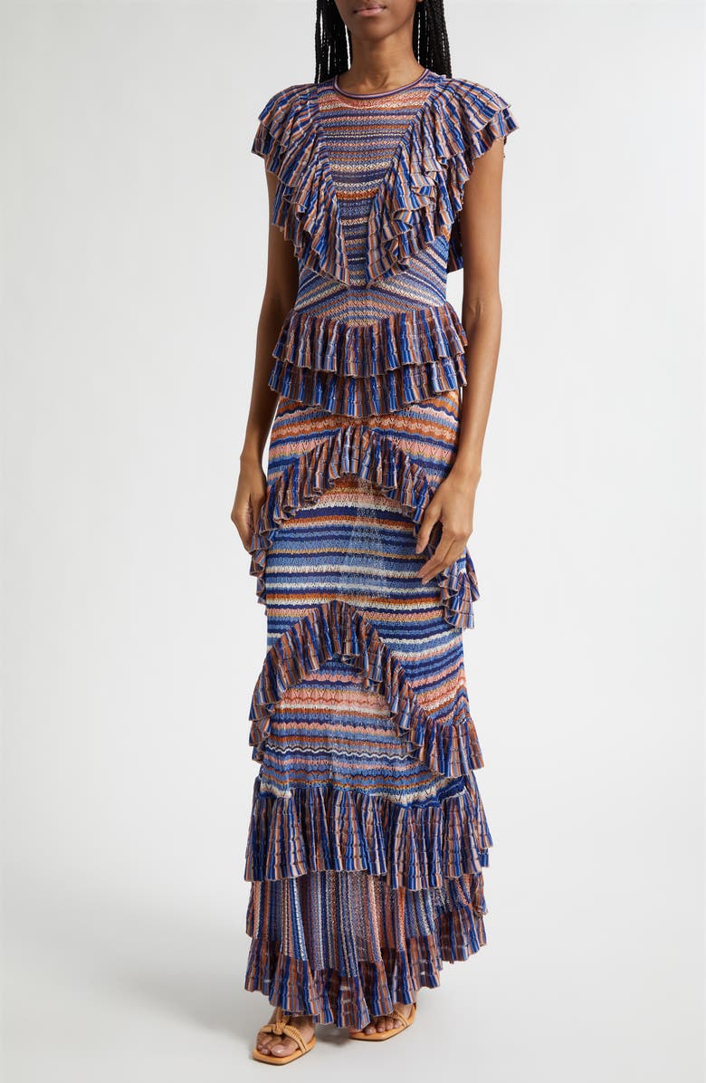 Ulla Johnson Raina Ruffle Lace Maxi Dress, Alternate, color, 