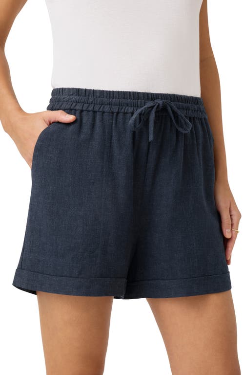 Splendid Coastal Drawstring Shorts In Navy