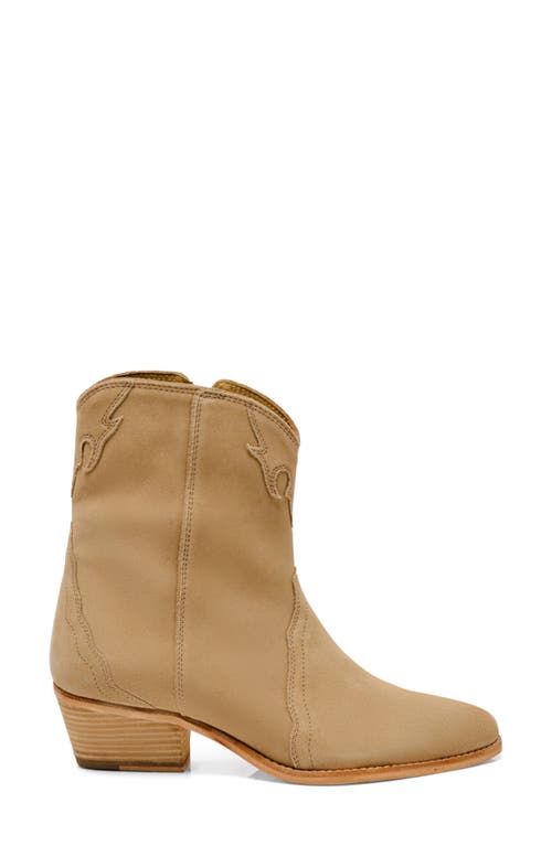Free People New Frontier Western Bootie In Oyster Suede