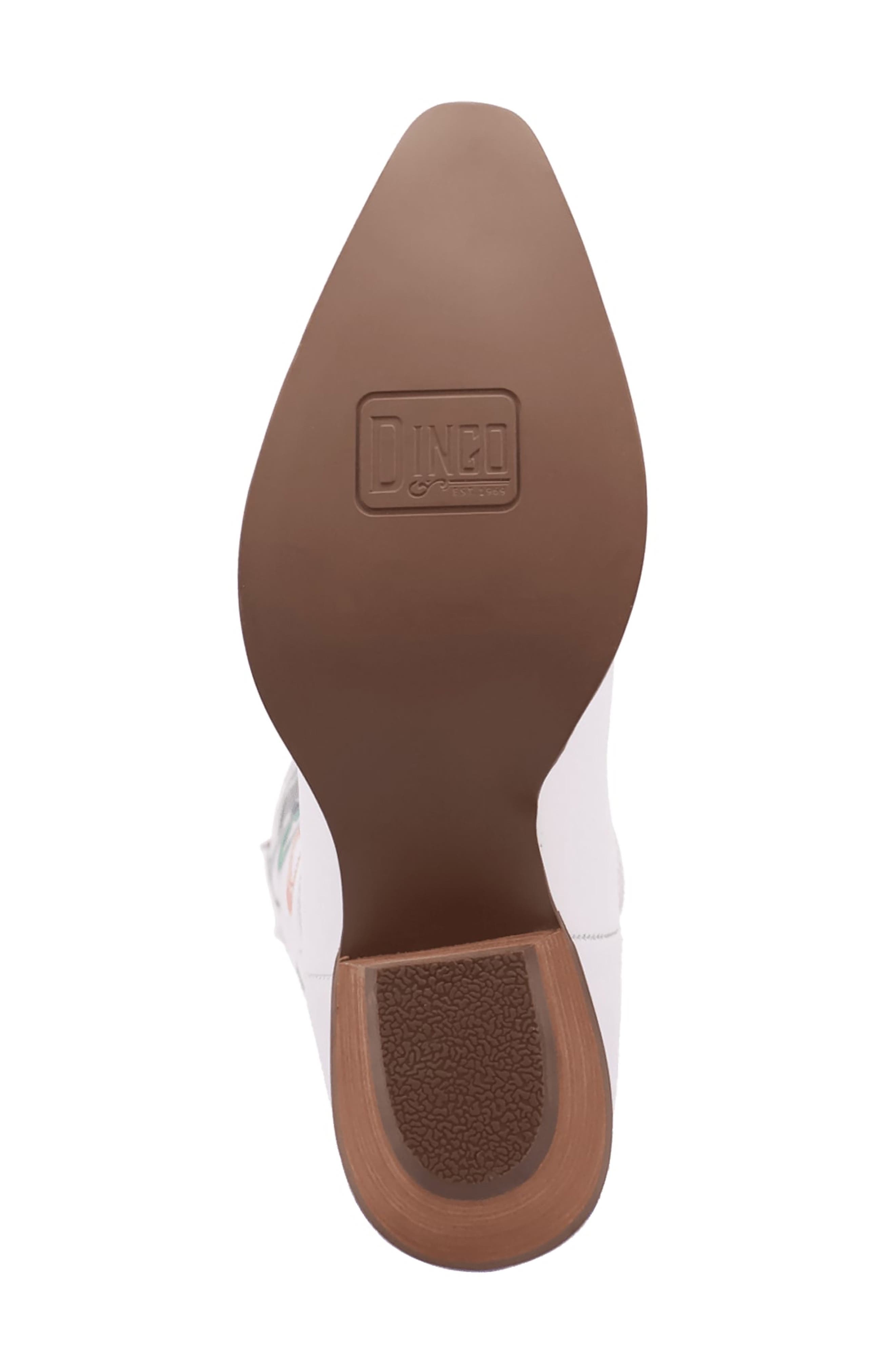 Dingo Vegas Embroidered Western Boot, Alternate, color, White