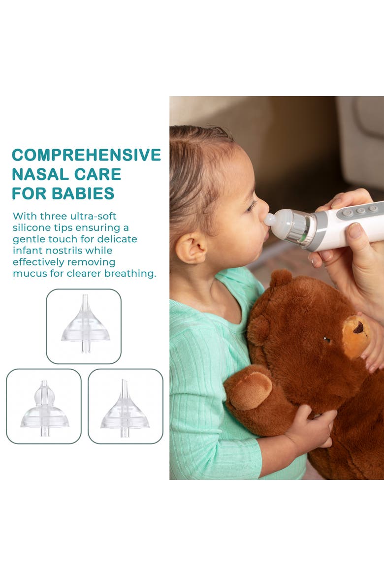 Electric Nasal Aspirator Adjustable Suction Baby Care Device, Alternate, color, White