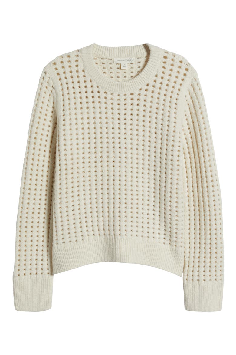 Chunky Mesh Cotton Blend Sweater, Alternate, color, IVORY DOVE
