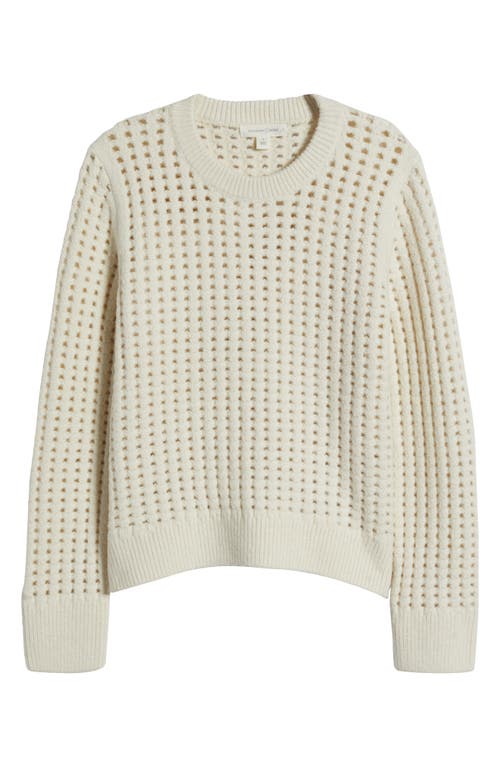 Treasure & Bond Chunky Mesh Cotton Blend Sweater In Ivory Dove