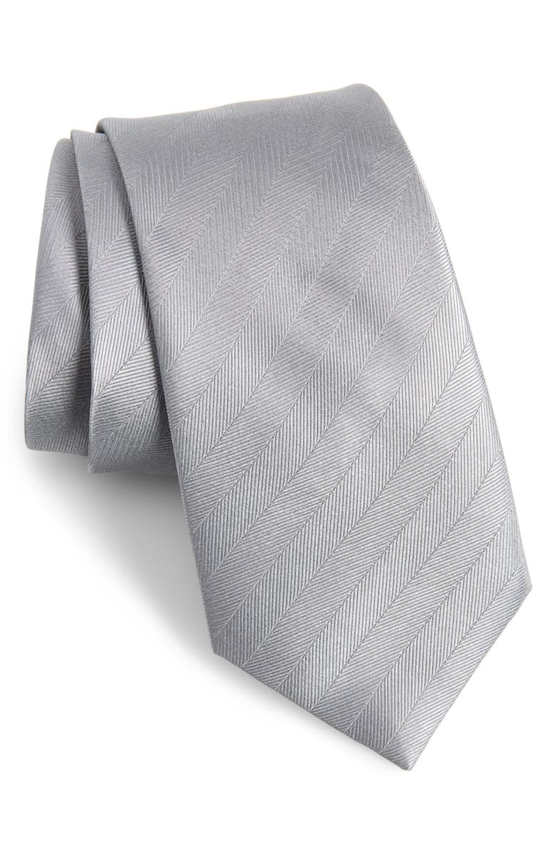 The Tie Bar Herringbone Silk Tie, Main, color,