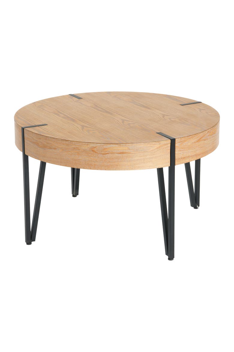Astoria Round Coffee Table with Hairpin Legs, Main, color, Natural