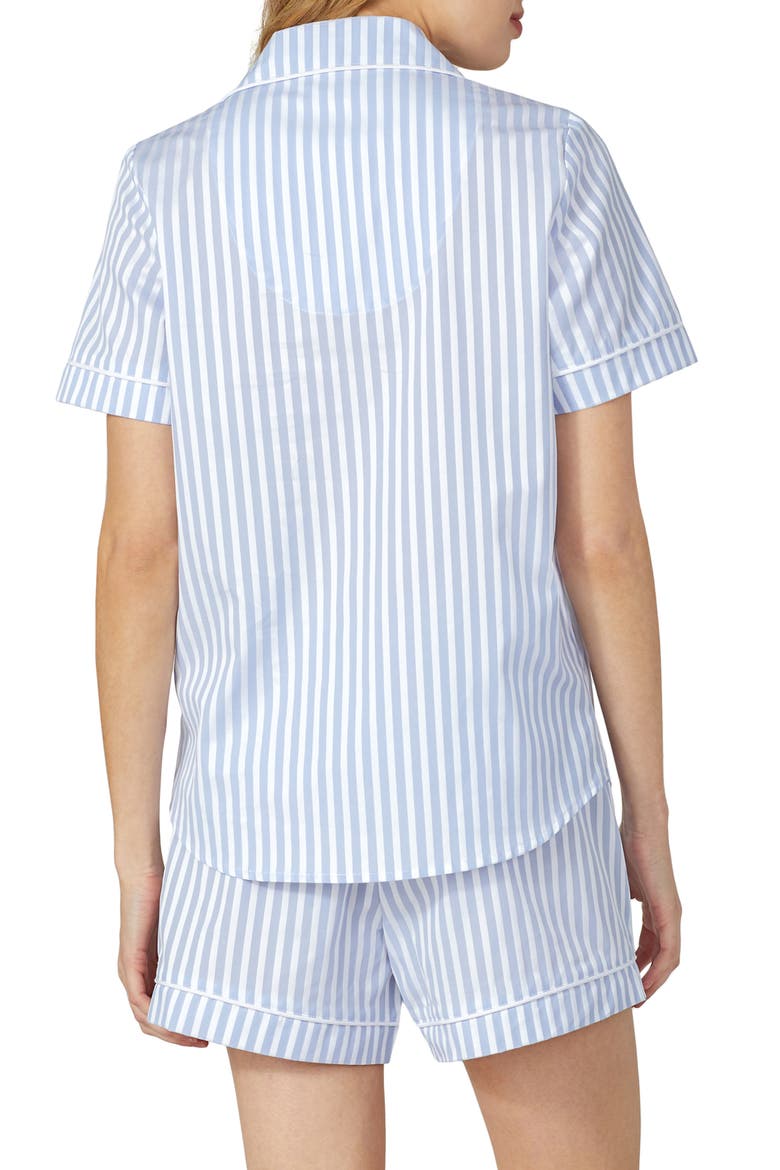 3D Stripe Organic Cotton Sateen Short Pajamas, Alternate, color, BLUE